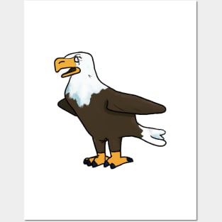 Cute Bald Eagle Drawing Posters and Art